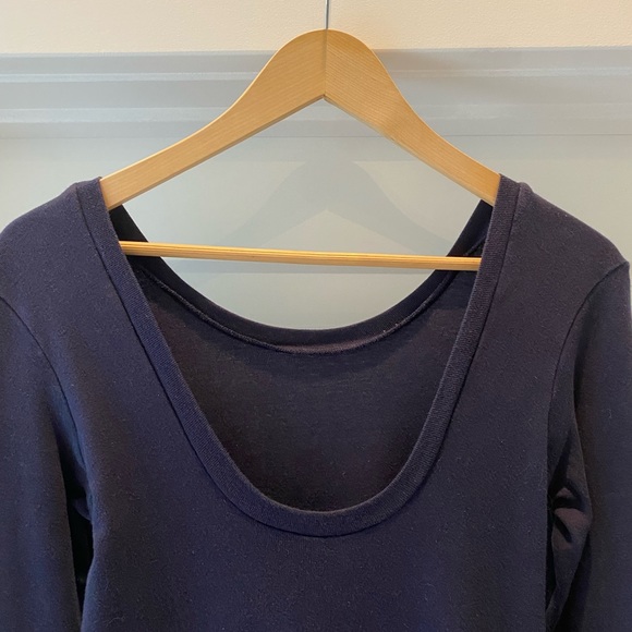 American Apparel long sleeve maxi dress Navy Blue - Picture 2 of 3